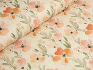 Double Slub Musselin, Blumen 