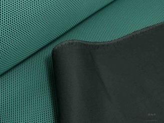 Taschenstoff Netz 3D mit Gewebe- rücken, grüntürkis 