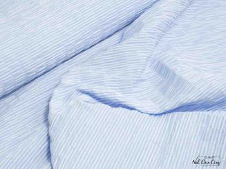 Seersucker, crash, blau/weiß 