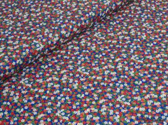 Baumwollstoff Minierdbeeren, blau 