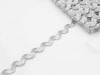 Zackenlitze, silber, 15 mm 