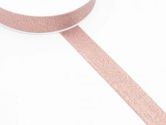 Glitzer-Schrägband 40/20, altrosa 