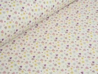 Double Gauze, bunte Herzchen 