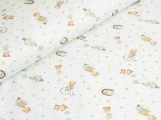 Baumwollpique Zirkustiere 