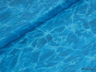 Baumwollstoff Wasser, türkisblau 