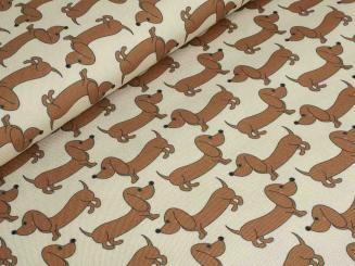 Polyester, Outdoor, Dackel, beige 