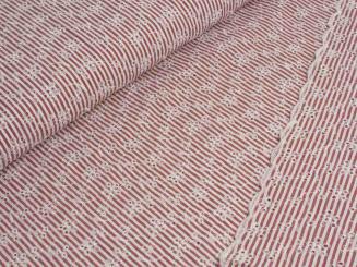 Voile mit Lochstickerei und Bogen- kante 