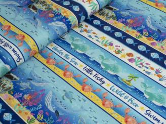 Baumwollstoff swim with me 