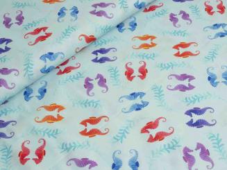 Baumwollstoff Seepferdchen 