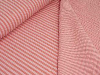 Double Gauze, Doubleface Streifen, lachs/rosa 