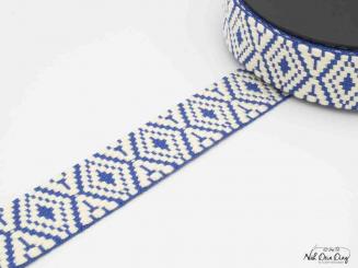 Ethno Gurtband, 38 mm, blau 
