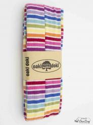 Jersey-Schrägband, bunt geringelt, 3-Meter-Coupon 