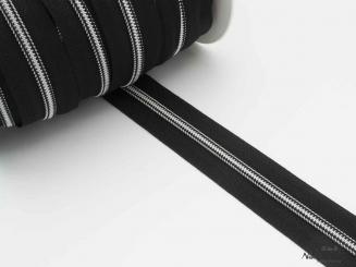Endlosreißverschluss 5mm schwarz/ silber 