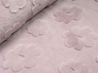 Kuschelfell, altrosa mit Blumen 