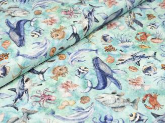 Baumwollstoff sea creatures 