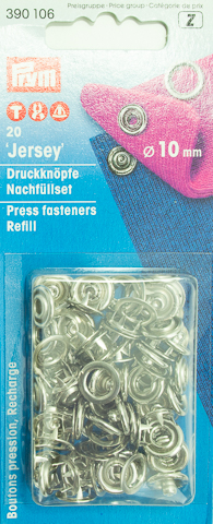 Ringdruckknöpfe Nachfüllpack Zackenring, 10 mm, silber 