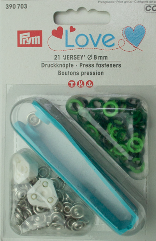 Jersey Druckknopf, 8 mm, grün 