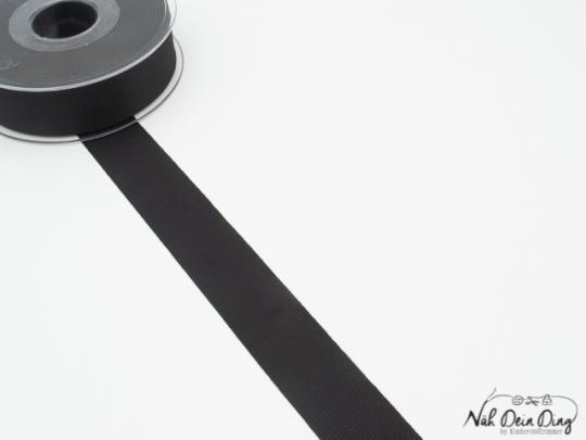 Ripsband, schwarz, 25 mm 
