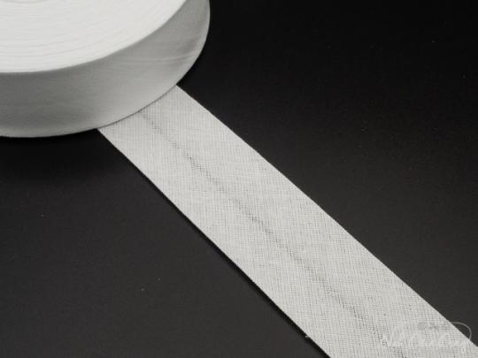 Baumwoll-Schrägband gefalzt 60/30 weiß 
