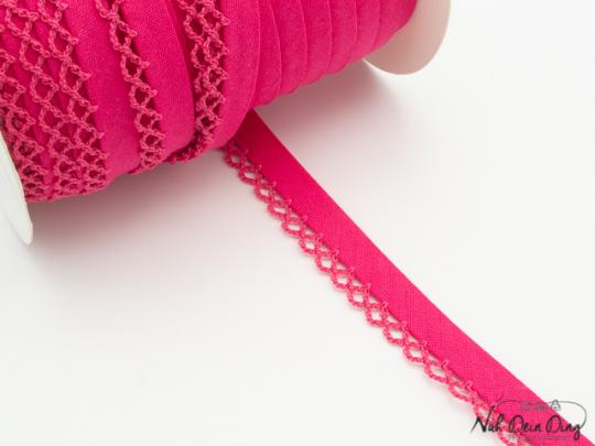 Schrägband mit Häkelkante pink 