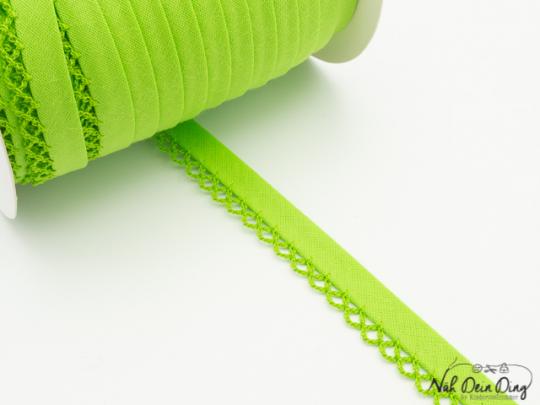 Schrägband mit Häkelkante apfelgrün 