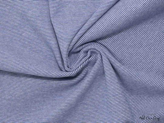 Bündchen fein geringelt blau/weiß 