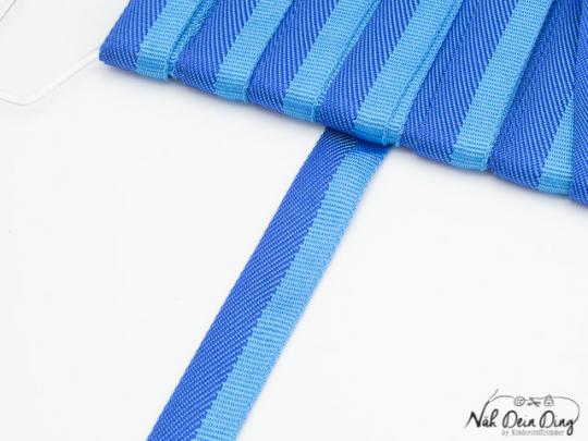 Ripsband 2farbig blau, 15 mm 