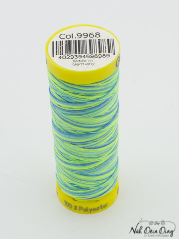 Gütermann 100 m/Neon grün/blau Multicolor Deco-Stitch 