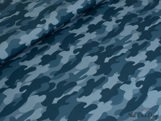 Baumwollstoff Camouflage, blau 