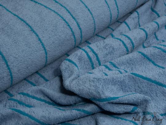 Frottee Jacquard Lines, blau/petrol 