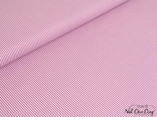 Baumwollstoff Streifen, pink/weiß 