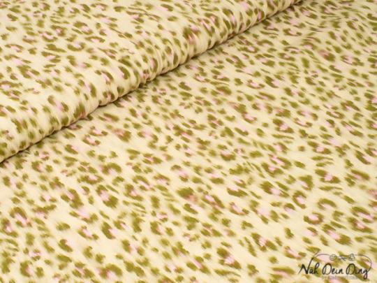 Viskose, Leoprint, beige/rosa 