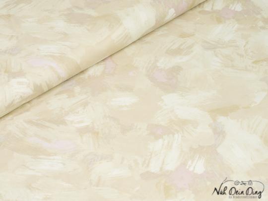 Baumwollstoff Stroke, creme/beige/ rosa 