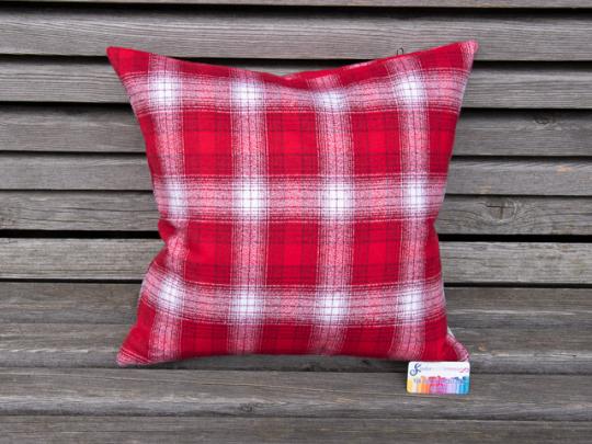 Kissenbezug 40x40 cm Flanell rot kariert 