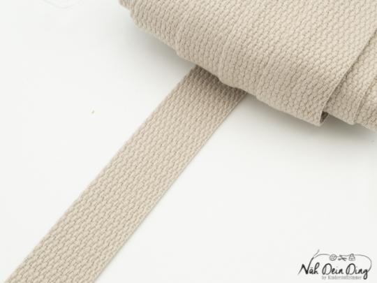 Baumwoll-Gurtband, 25 mm, beige 