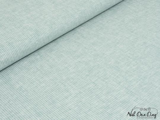 Leinen-/Baumwollmischung oldmint mit feinen weißen Streifen 