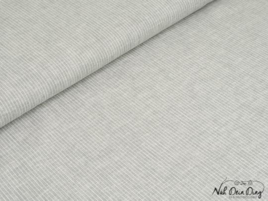 Leinen-/Baumwollmischung grau mit feinen weißen Streifen 