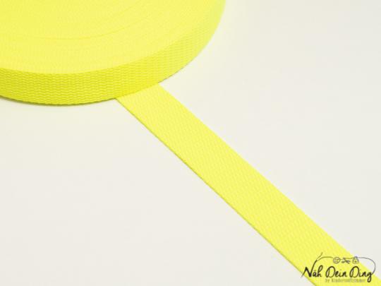 Baumwoll-Gurtband, 25 mm, neon gelb 