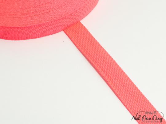Baumwoll-Gurtband, 25 mm, neon pink 