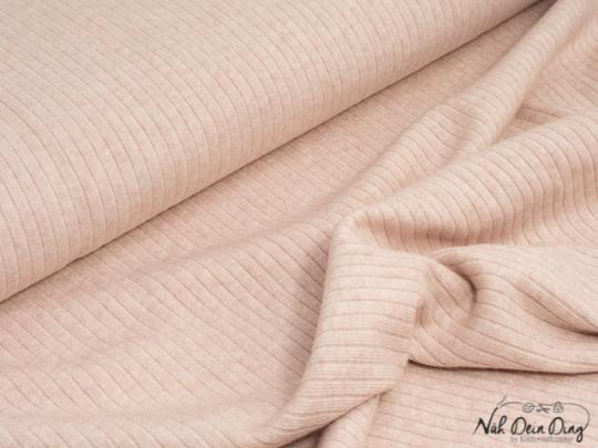 Viskose Strick, gerippt, rosa meliert 