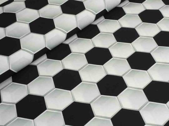 Baumwollstoff Fußball 3-D-Optik 