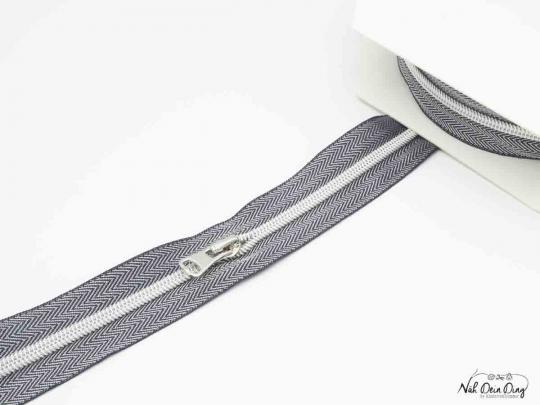 Endlosreißverschluss, 5 mm, jeans lurex 