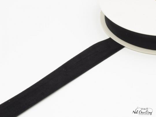 Velour-Schrägband gefalzt 25/7/7 schwarz 