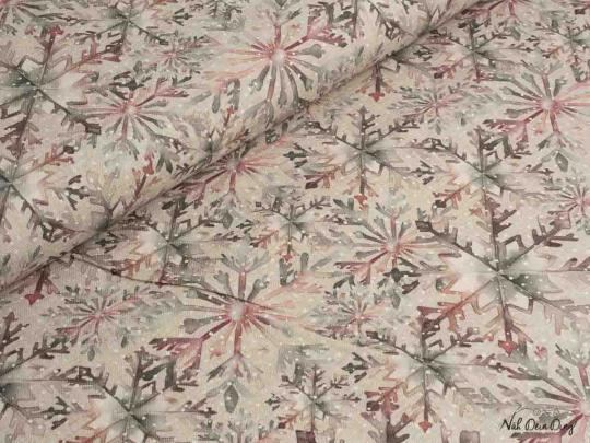 Deko-Stoff Eiskristall, rosa/grau 