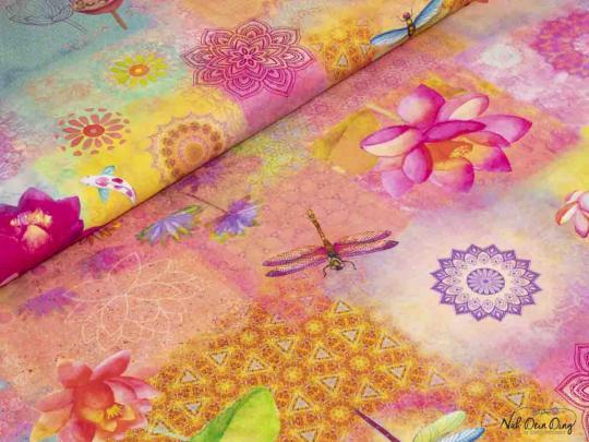 Baumwollstoff Seerosen 