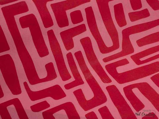 Baumwolle beschichtet, grafisch rot/rosa 