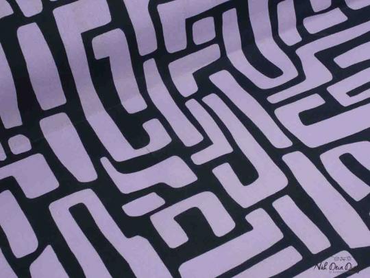 Baumwolle beschichtet, grafisch flieder/marine 