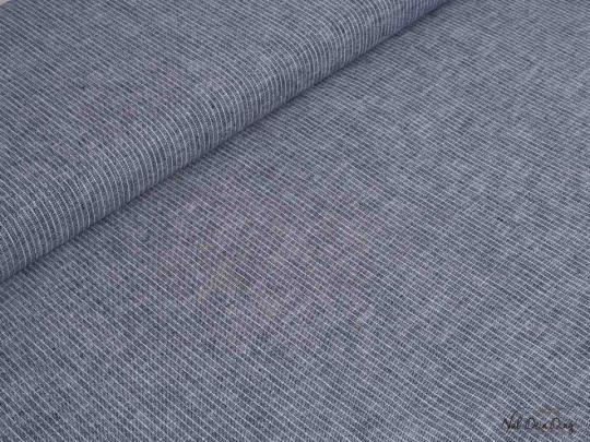 Leinen-/Baumwollmischung dunkelblau mit feinen weißen Streife 