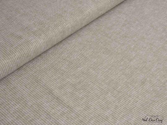Leinen-/Baumwollmischung beige mit feinen weißen Streife 