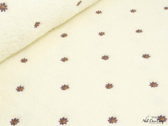 Teddy mit Blümchenstickerei 